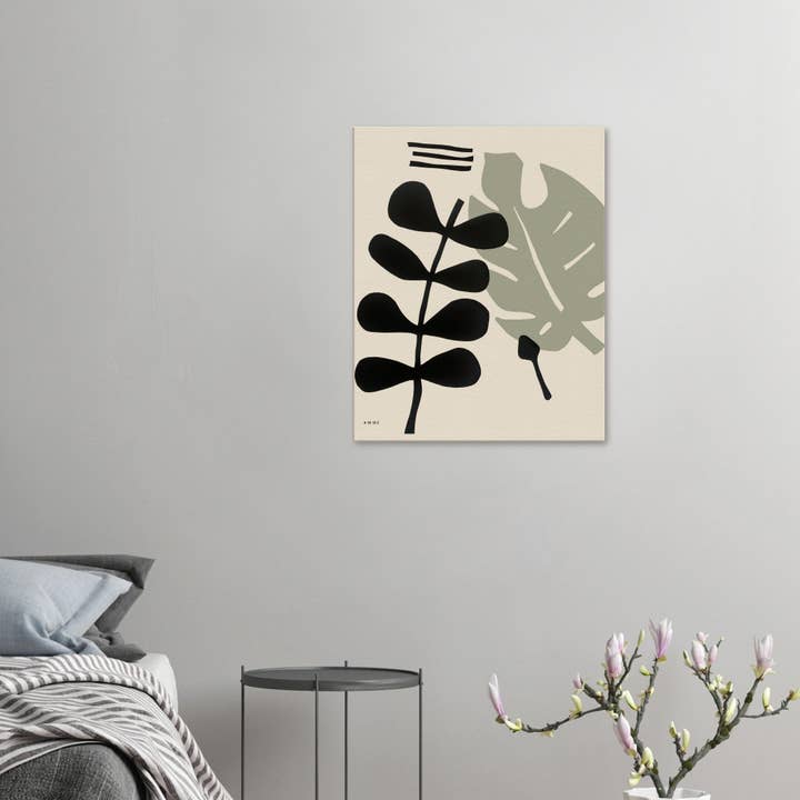 Creations Awol – Engroshandel Kunsttryk – Tropisk plantekunst med grafiske blade: Lærredskunsttryk13
