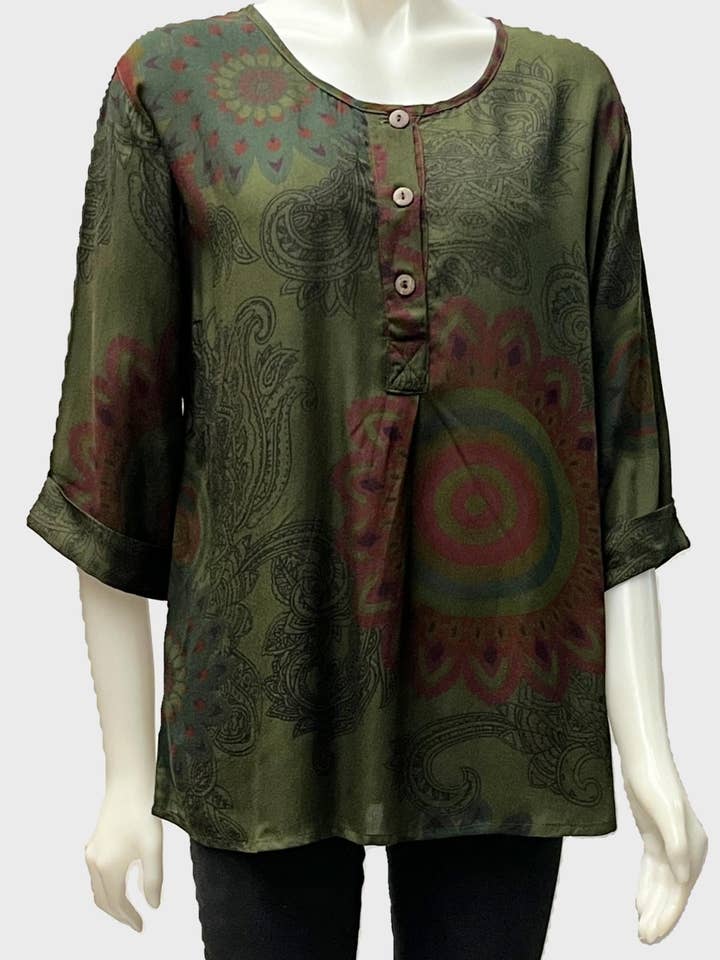 NTP-297-OL - 3/4 S Topp för wholesale av Leopards & Roses