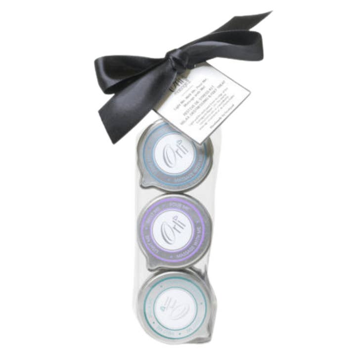 De-stress Massage Candle Trio for wholesale by Orli Massage Candles