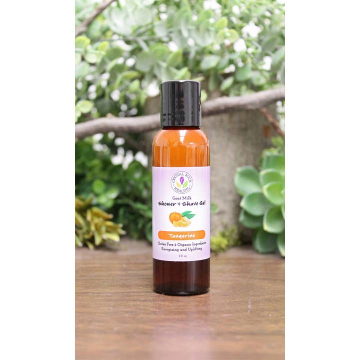 Crystal Rock Healing, LLC - Vente Lotions corporelles/Gels douches - Gel Douche et Rasage au Lait de Chèvre et Mandarine 60 ml