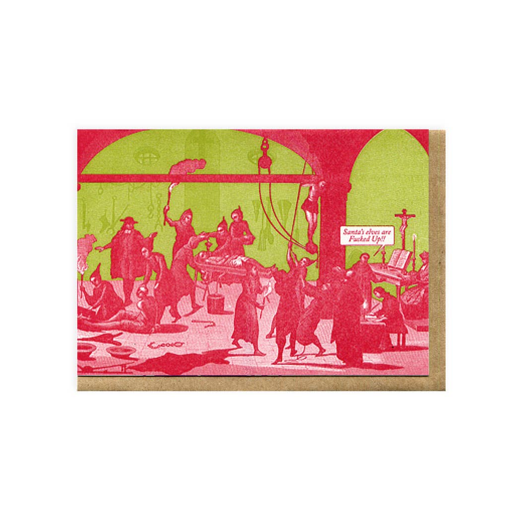 Blue Barnhouse - Wholesale Season's Greetings Card - Santas Elves are Fucked Up