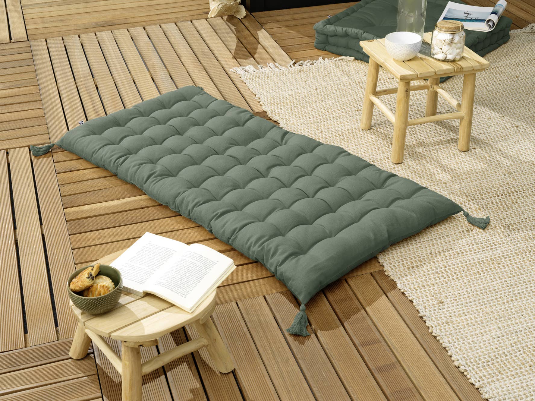L'effet Papillon - Wholesale Day Bed - KALA Rosemary floor mattress with tassels 60 x 120 cm1