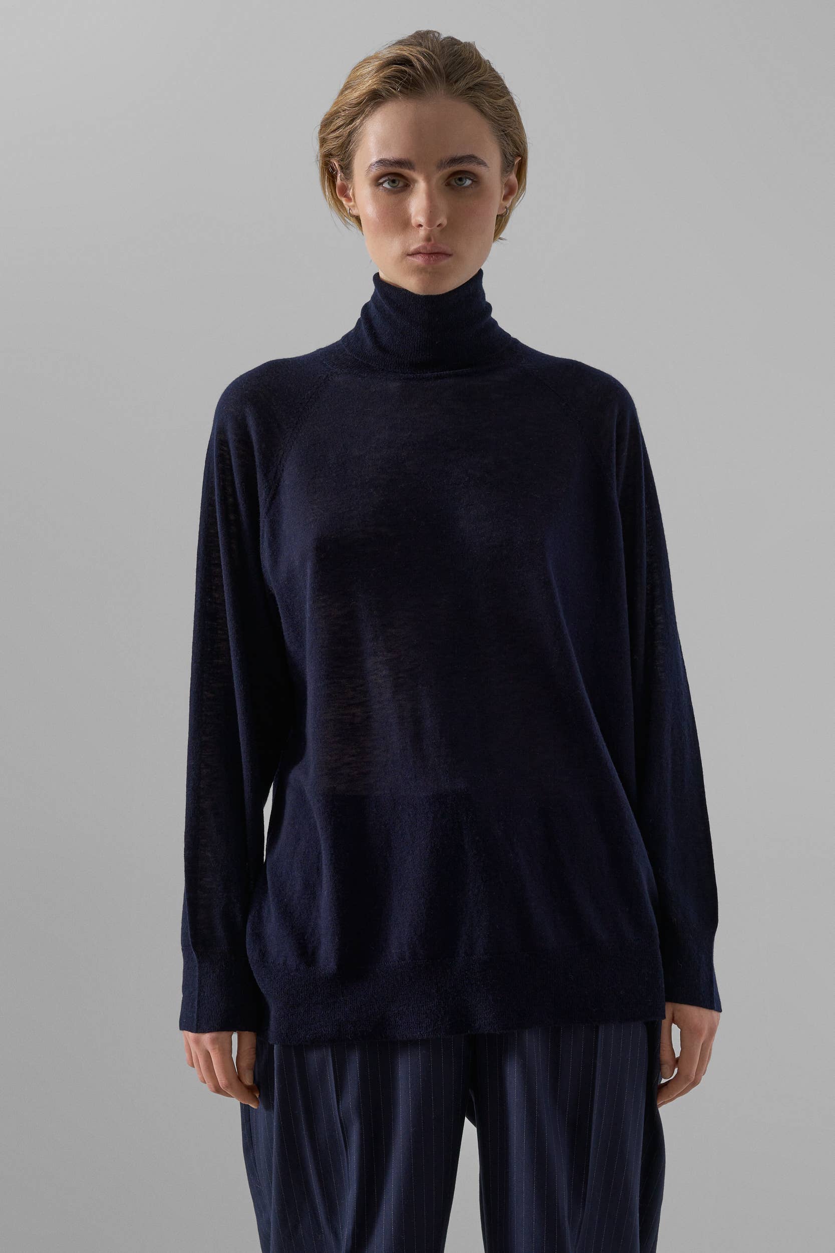 Leap Concept - Vendita all'ingrosso Maglione tricot - Donna - Maglione a collo alto VIOLET in maglia fine0