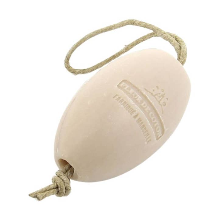 Cotton flower - School/rotating soap on rope 240g for wholesale by Au Savon de Marseille
