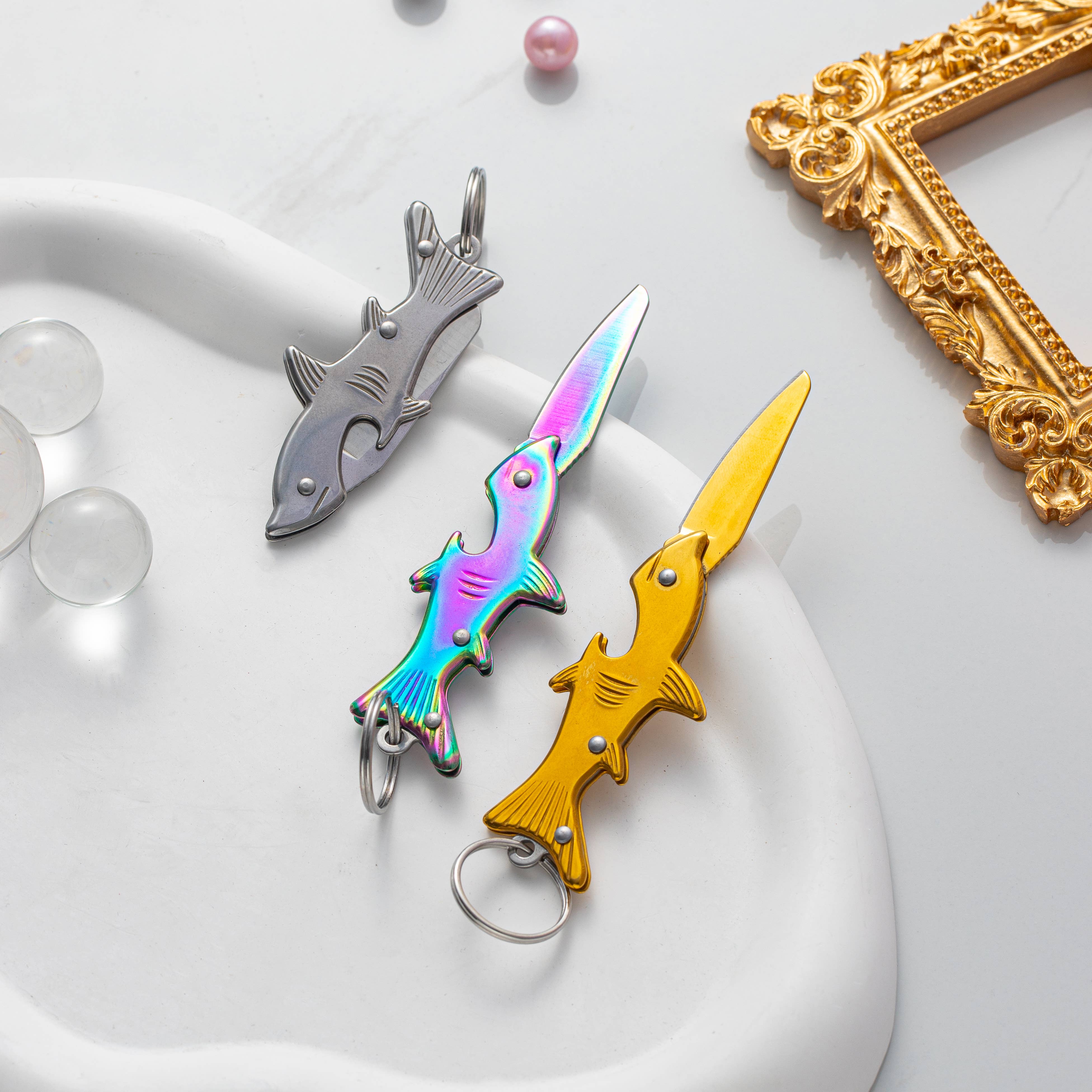 Real Sic - Vendita all'ingrosso Coltellino tascabile/portacoltellino - Mini coltello pieghevole EDC a forma di pesce – coltello tascabile multiuso3