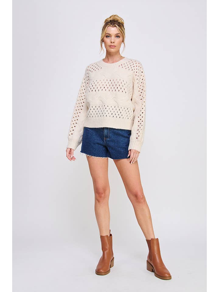 Allie Rose - Wholesale Knit Sweater - Women's - Open Knit Oversized Sweater7