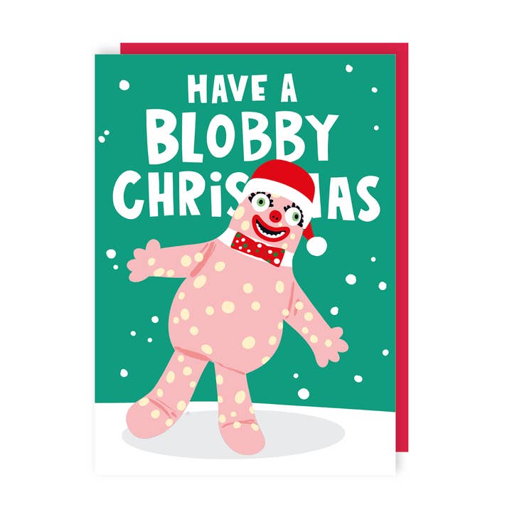 Lucy Maggie Designs - Wholesale Christmas Card - Funny Mr Blobby 90s Nostalgia Christmas Card