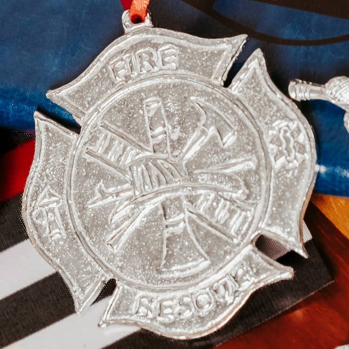 House of Morgan Pewter - Wholesale Ornament - Handmade Firefighter Ornaments - Fire Chief - Fire Truck6