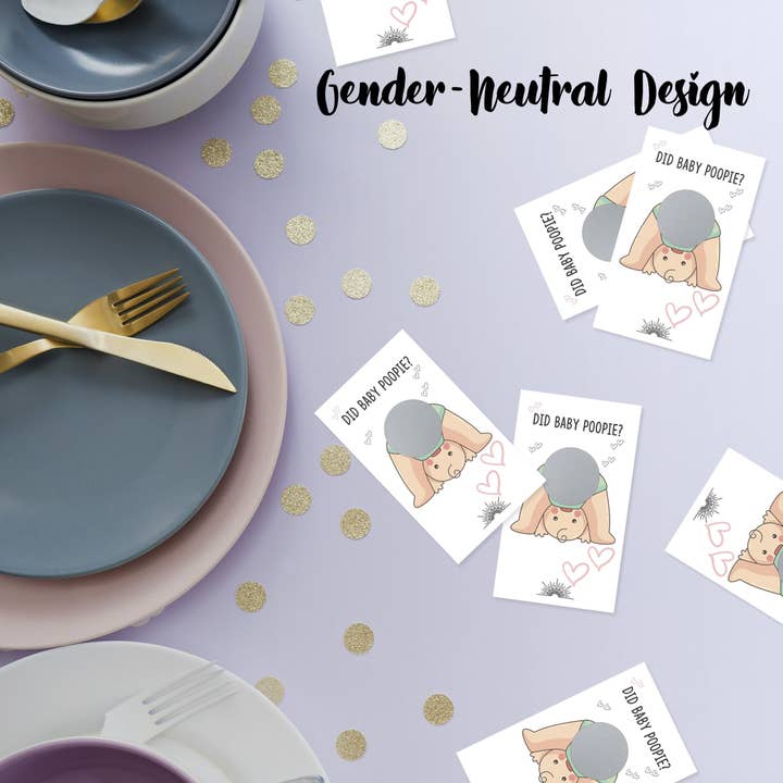 CÔTIER BRAND - Wholesale Card Game - Did Baby Poopie?® - Baby Shower Poop Emoji Scratch-Off Game