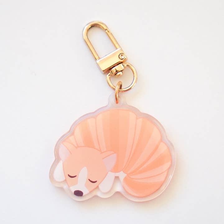 Porte-clés acrylique Croissant Corgi pour la vente par Scotty&Mel