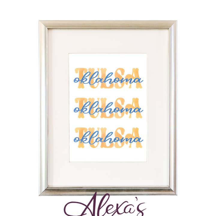 Alexa's Illustrations - Wholesale Art Print - Tulsa, Oklahoma Print Gold
