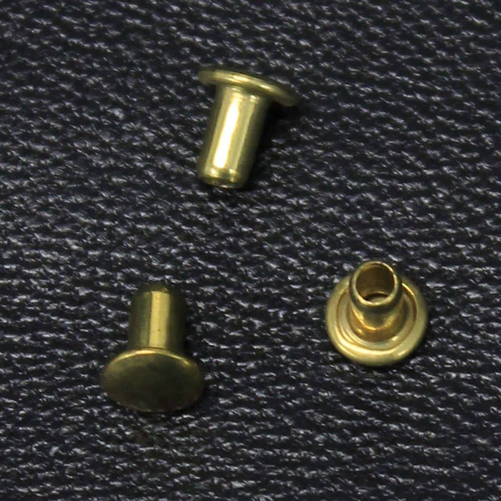 JAMIN LEATHER - Wholesale Craft Supplies - 1000 pcs 3/16" Solid Brass Single Cap Rivet Posts #Z9230PBR1