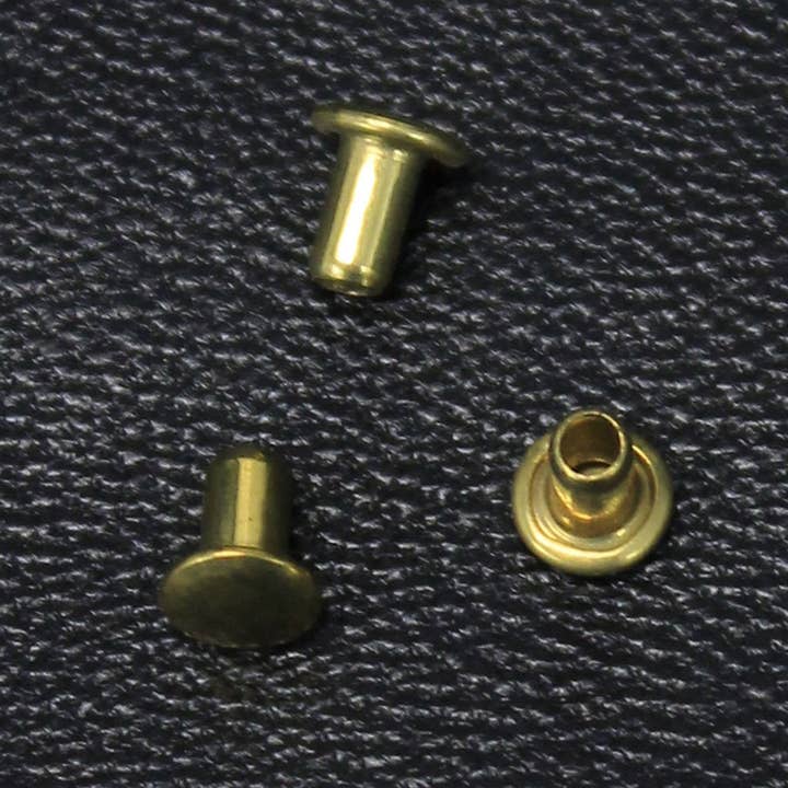 JAMIN LEATHER – wholesale Craft supplies – 1000 pcs 3/16" Solid Brass Single Cap Rivet Posts #Z9230PBR1