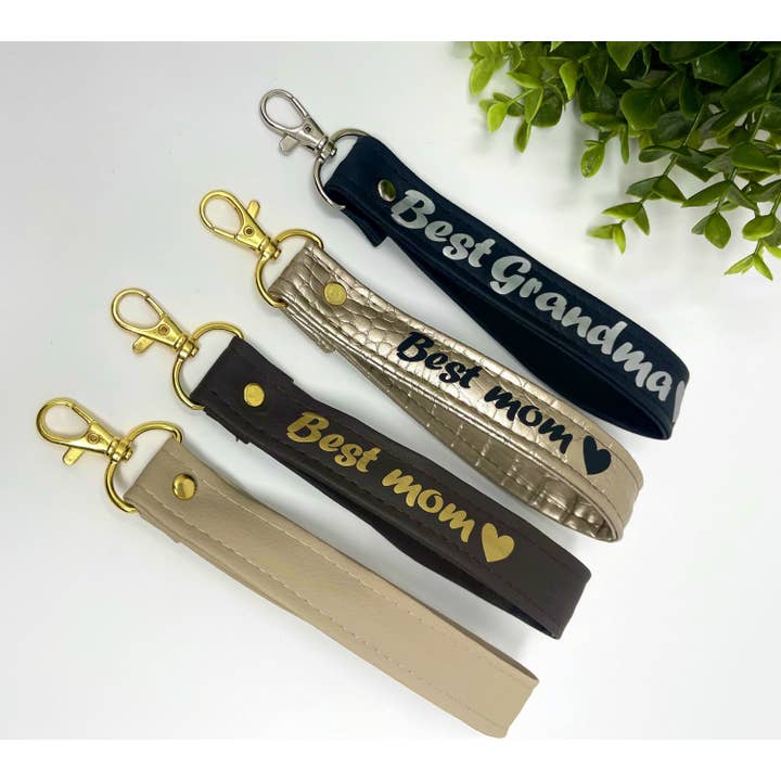OMMO Designs - Vente Porte-clés – femme - Porte-clés personnalisé avec nom, porte-clés monogramme, bracelet porte-clés, porte-clés gravé, cadeau de fête des mères