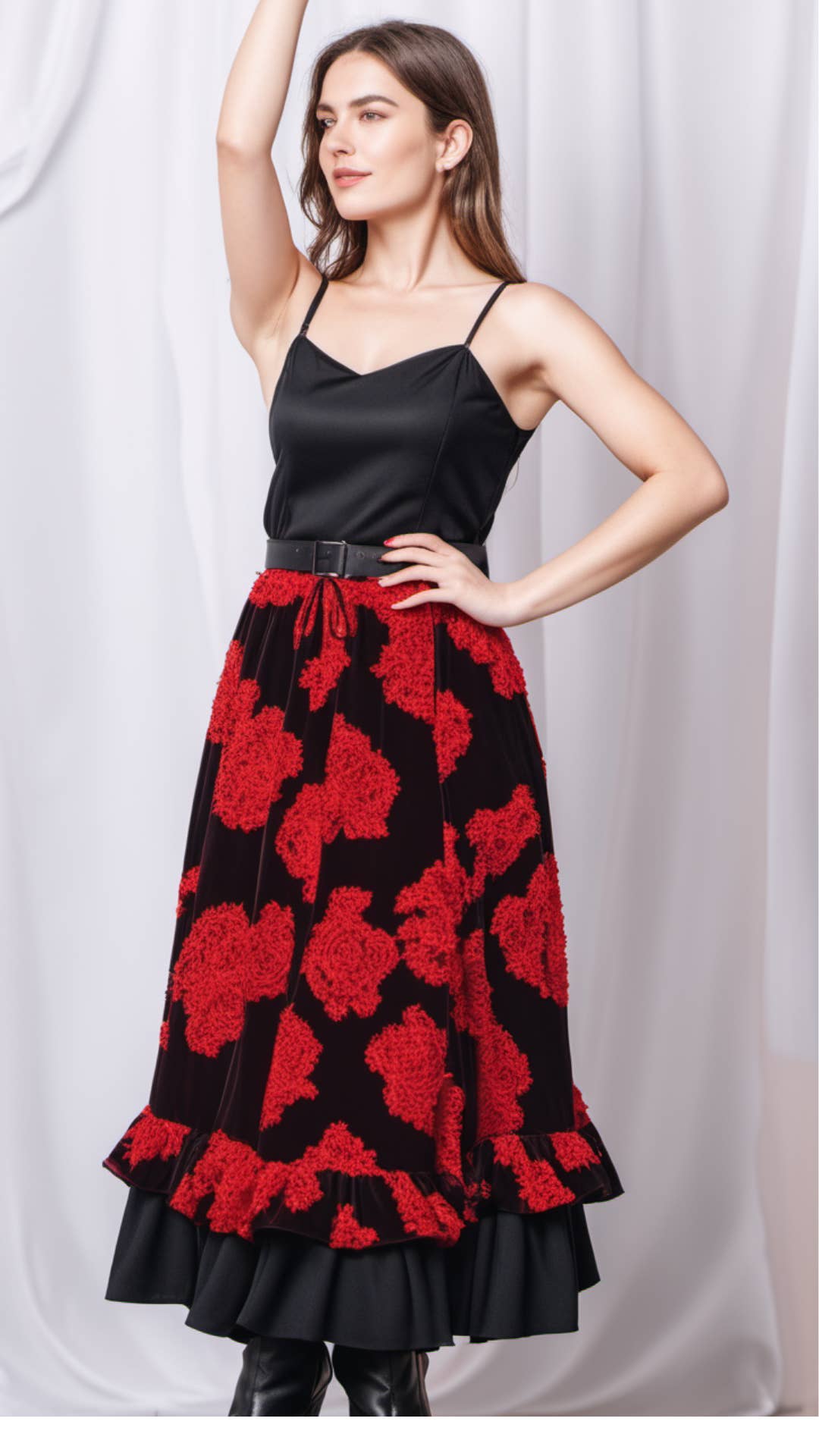 Susana Escribano - Wholesale Wrap - Women's - Professional Flamenco Skirt with Polka Dots and Flowers