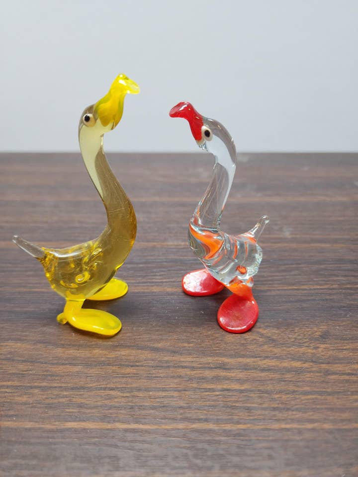 Naturally Colored Glass Figurine - Handcrafted - Goose Design for wholesale by Glass by Iness
