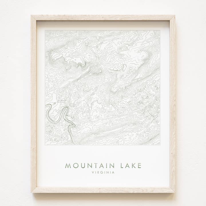 Mountain Lake Virginia Topo Lines Map ART PRINT for wholesale by Turn-of-the-Centuries