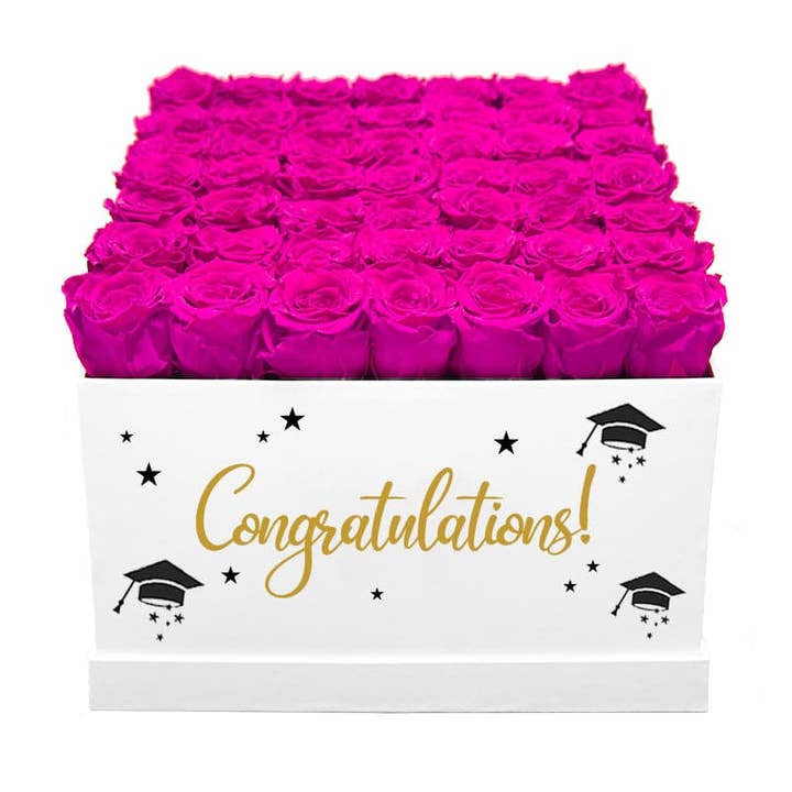 Caja cuadrada grande de graduación de edición limitada para venta al por mayor de Rose Box NYC