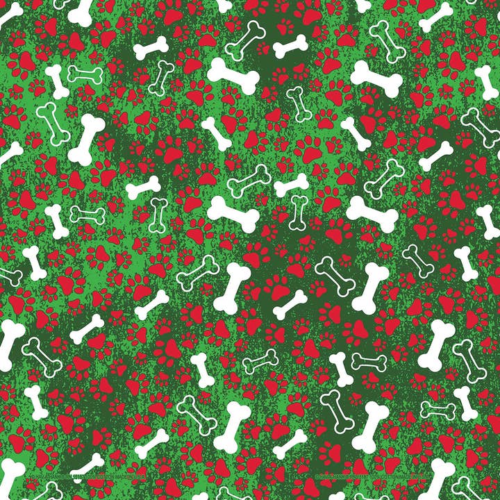 Bandanna - 22" MADE IN USA - Holiday Bones Pets - Christmas for wholesale by The Bandanna Company