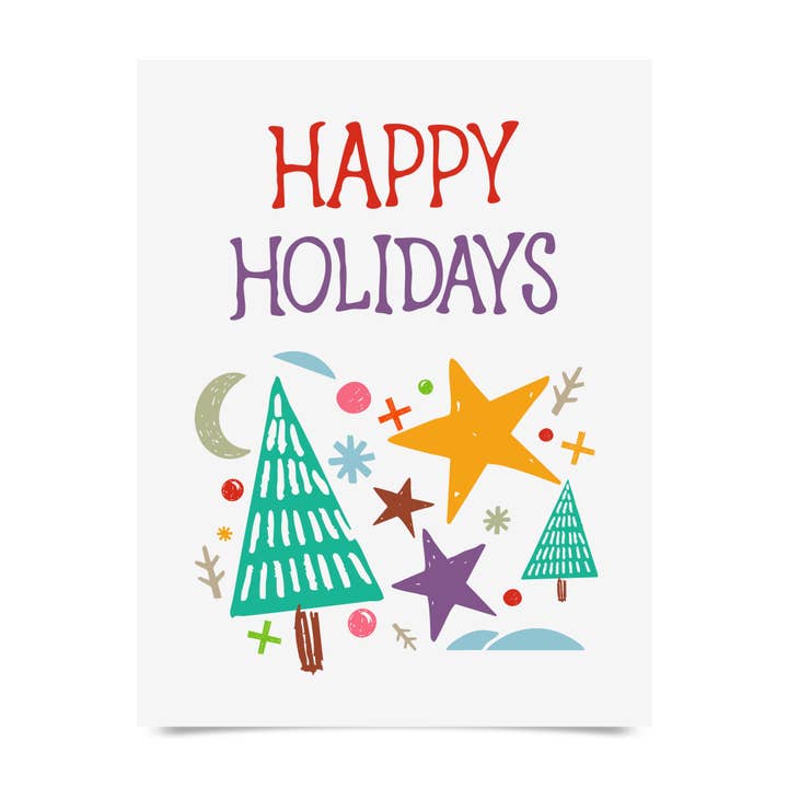 Ensemble de 5 cartes de vœux formes festives pour la vente par Inkwell Originals