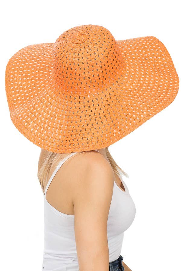 Cap Zone - Wholesale Straw Hat - Women's - Petite Open Weave Light-Weight  Floppy Brim Sun Hat14