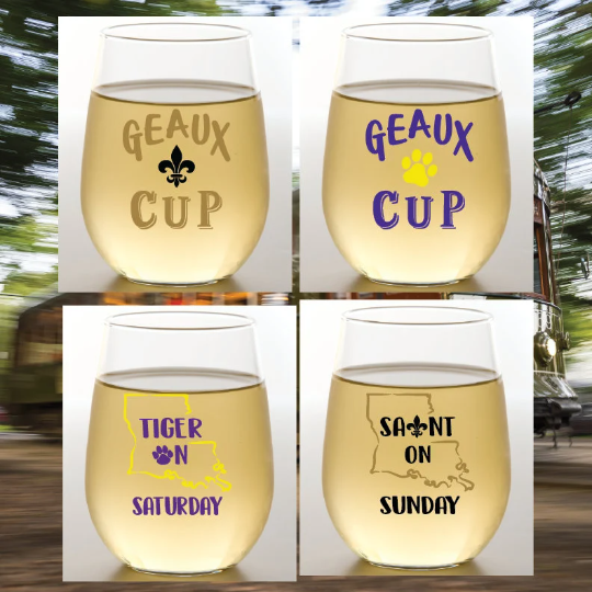 Wine-Oh! - Wholesale Wine Glass - CLOSEOUT LOUISIANA Assorted Unbreakable Plastic Wine Glasses10