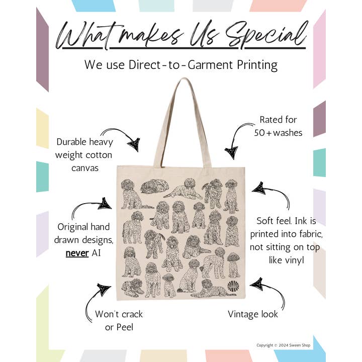 Sween Shop - Wholesale Tote Bag - Women's - Golden Doodle Canvas Tote Bag Pet Dog Lover Gift3