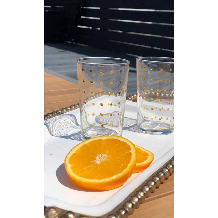Scents and Feel - Wholesale Coffee/Tea Cup - Set of 6 Tea Glasses Polka Dots
