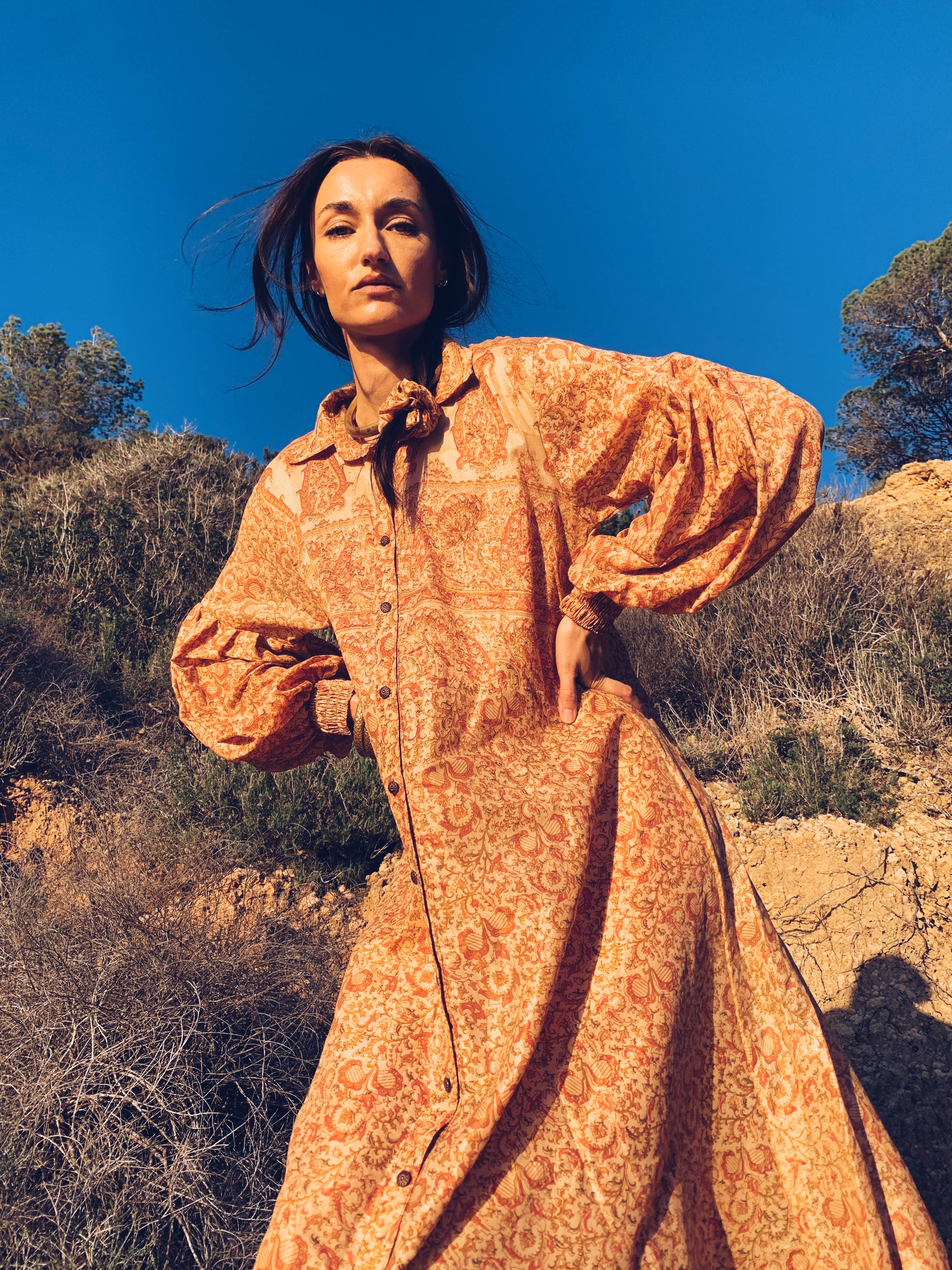 Vagabond Ibiza - Wholesale Dress - Women's - The Lenya Dress– Up-cycled Vintage Sari Dress 7