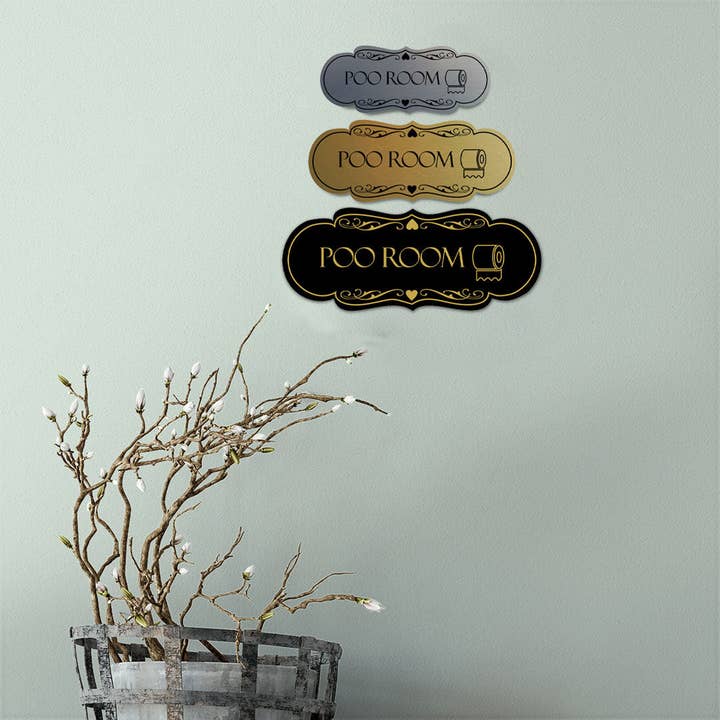 Signs ByLITA Designer Poo Room Wall or Door Sign for wholesale by All Quality