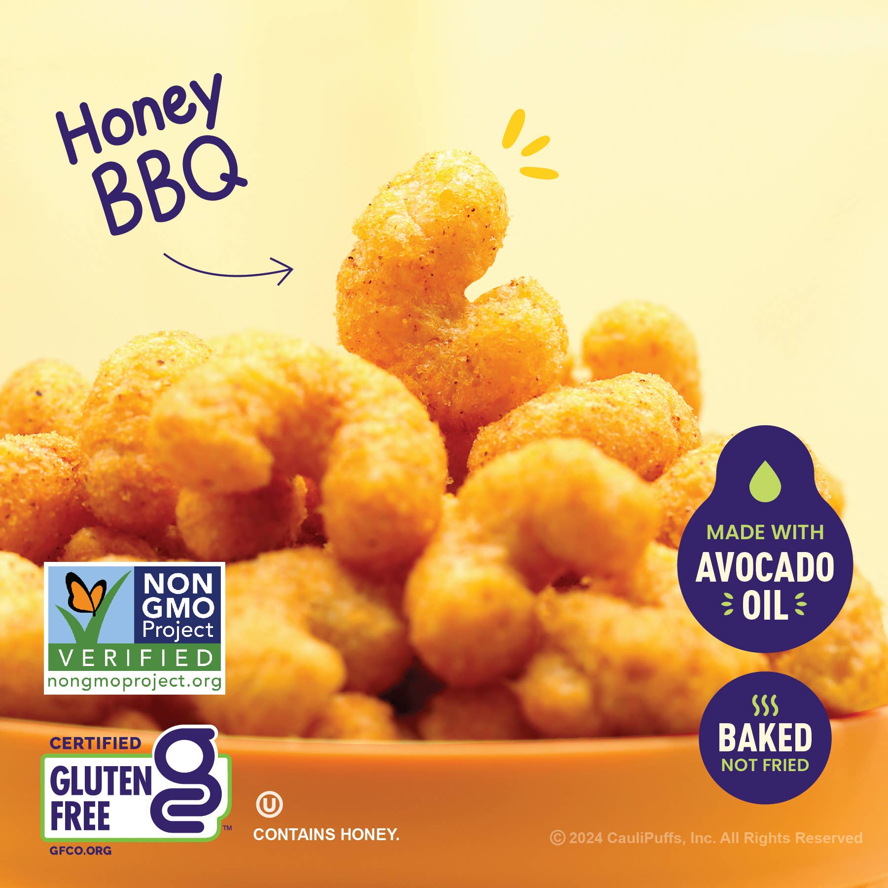 CauliPuffs - Wholesale Puffed Snack - CauliPuffs Honey BBQ (45ct) .75oz Snack Bags1