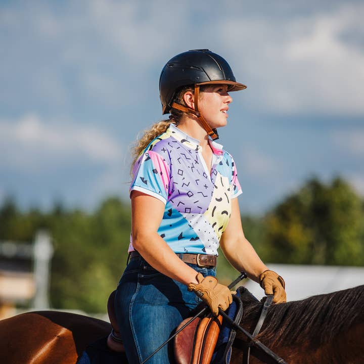 Siren Dry-Fit Polo in Radical for wholesale by Spiced Equestrian