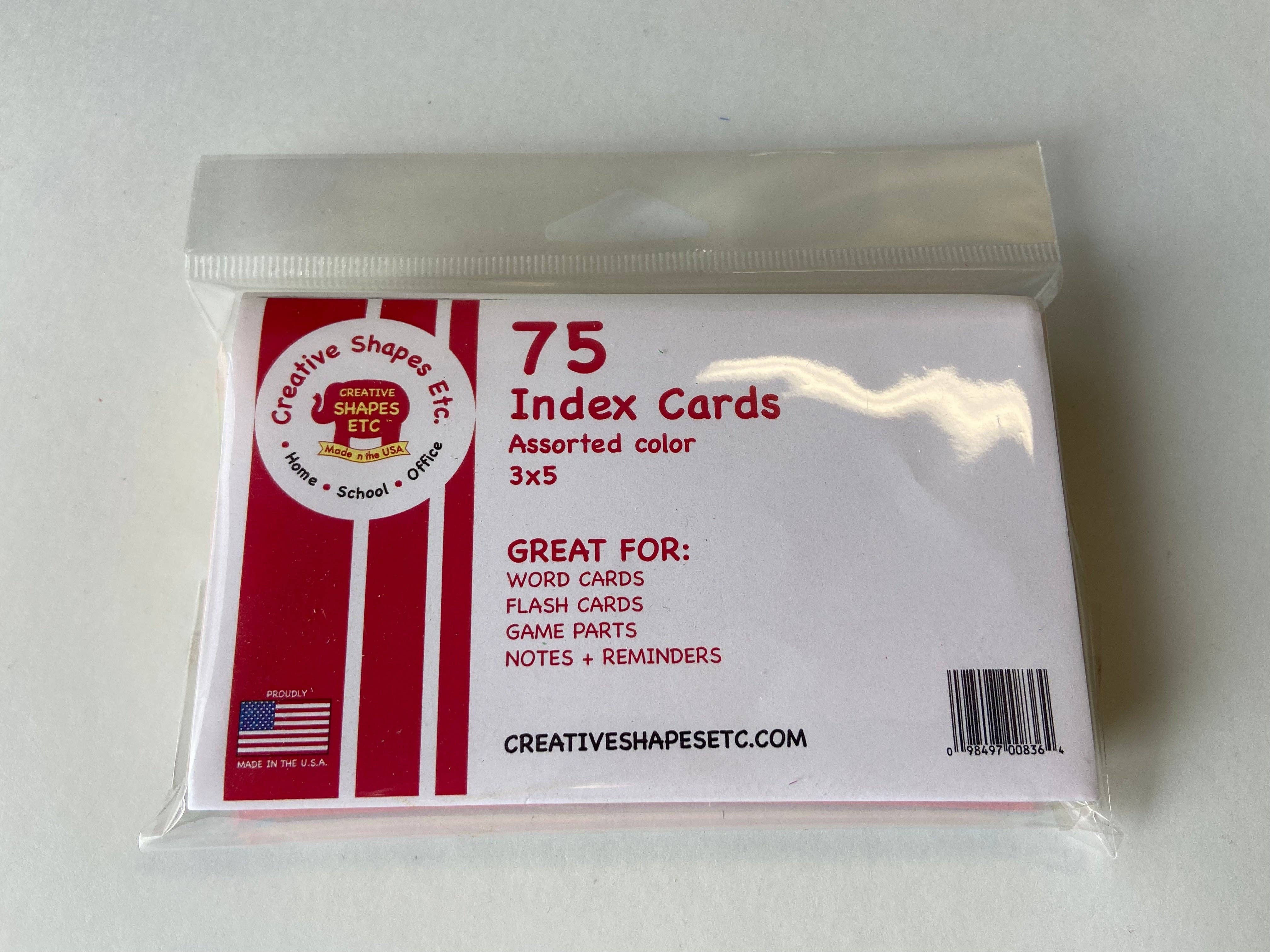 Creative Shapes Etc. - Wholesale Stationery/Notecard Set - Blank Index Cards- 3" x 5" Assorted Color2