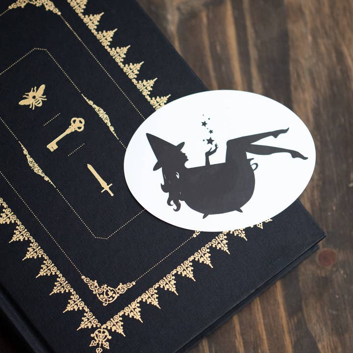 Taming the Tangle - Wholesale Sticker - In The Cauldron oval sticker, witch sticker2