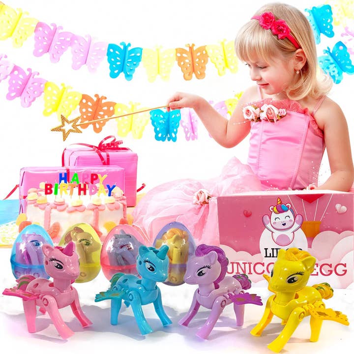 Lelaffet – Großhandel Spielzeugset – Kinder – Überraschungseier mit Spielzeug im Inneren des Osterstrumpfes Stuf Unicorn