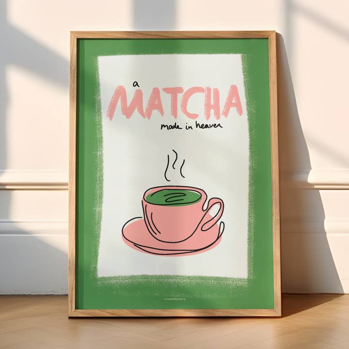 A Matcha Made In Heaven Wall Art Print for wholesale by Createdbyharry