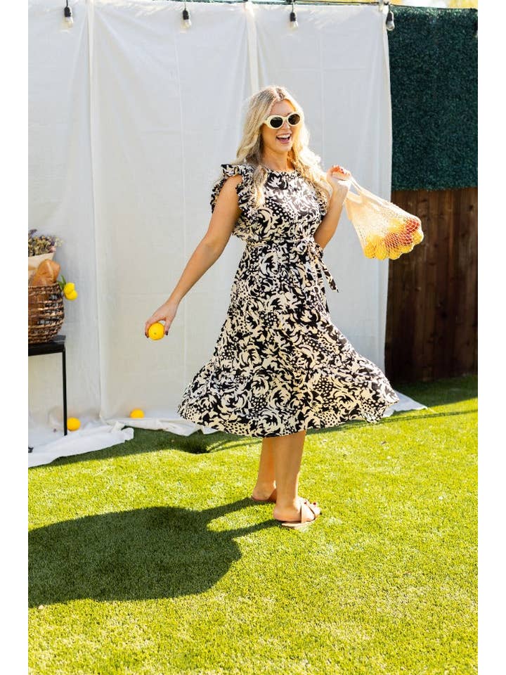 Beige and Black Abstract Dress for wholesale on Faire5