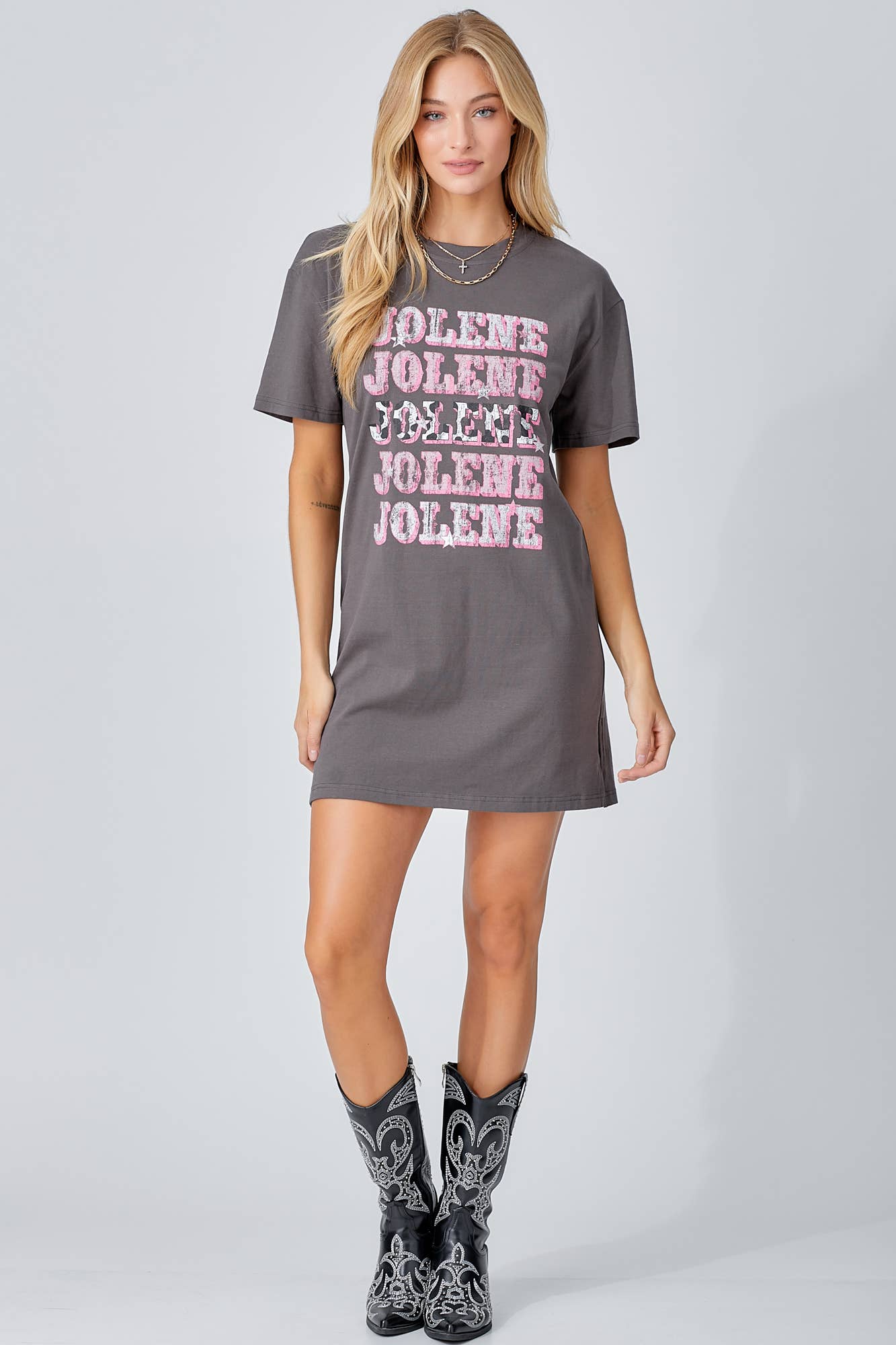 Baevely by Wellmade USA - Vendita all'ingrosso Vestito - Donna - ABITO T-SHIRT CON STAMPA GRAFICA JOLENE9