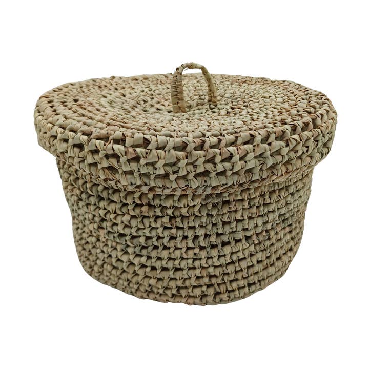Moroccan palm storage box, wicker basket for wholesale by ZocoChic