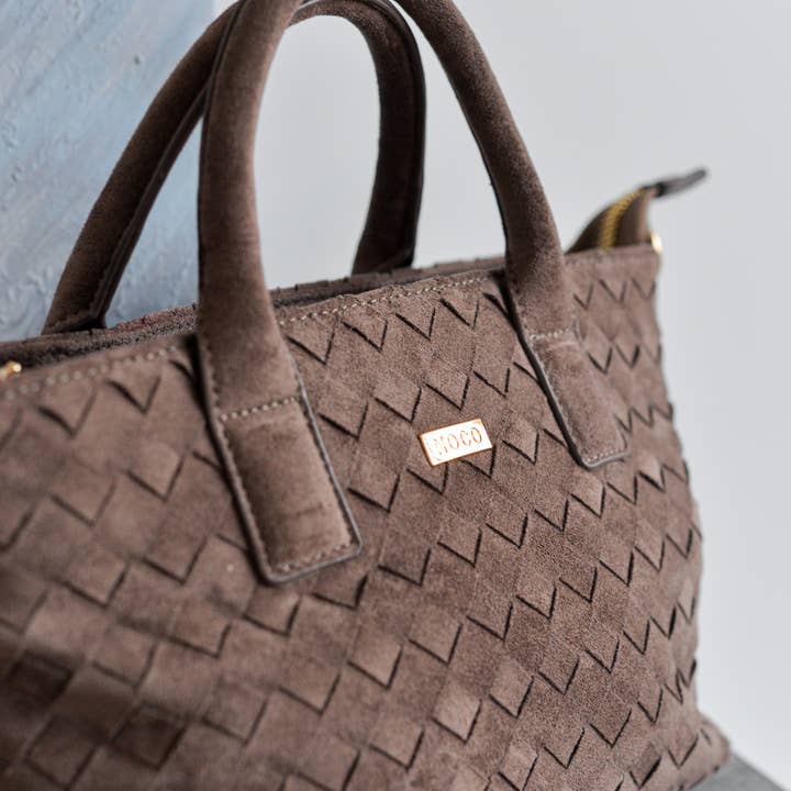 NOCO - Wholesale Tote Bag - Women's - Brown Braided Suede Bag1
