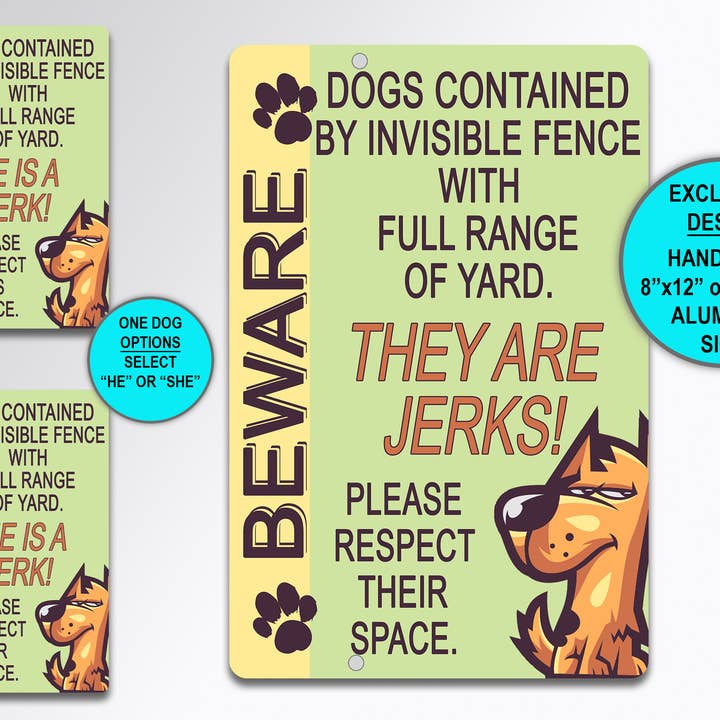 Hundar inneslutna av, osynligt staketskylt för wholesale av Swanky Bazaar