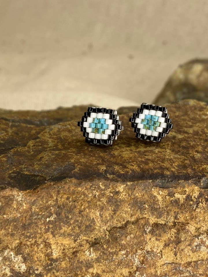 The Anne Studs - Picasso Teal for wholesale by Little Rogue Co