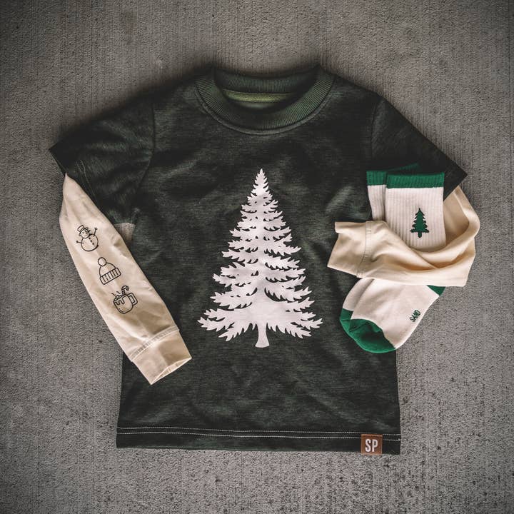 Evergreen Tree long sleeve for wholesale by Sand and Peak