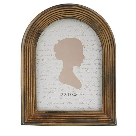 Antique Gold Ribbed Arch 5x7" Photo Frame for wholesale by McGowan & Rutherford Ltd