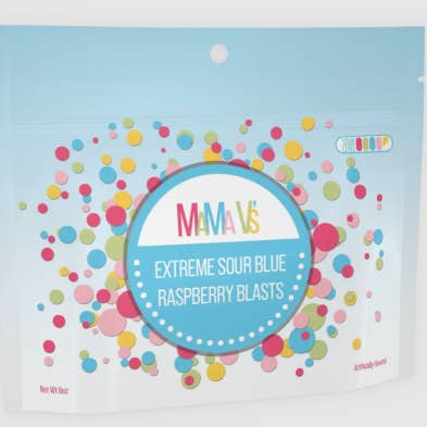 Mama V's Candy Co - Wholesale Gummy - Mama V's Extreme Sour Blue Raspberry Blasts 8oz