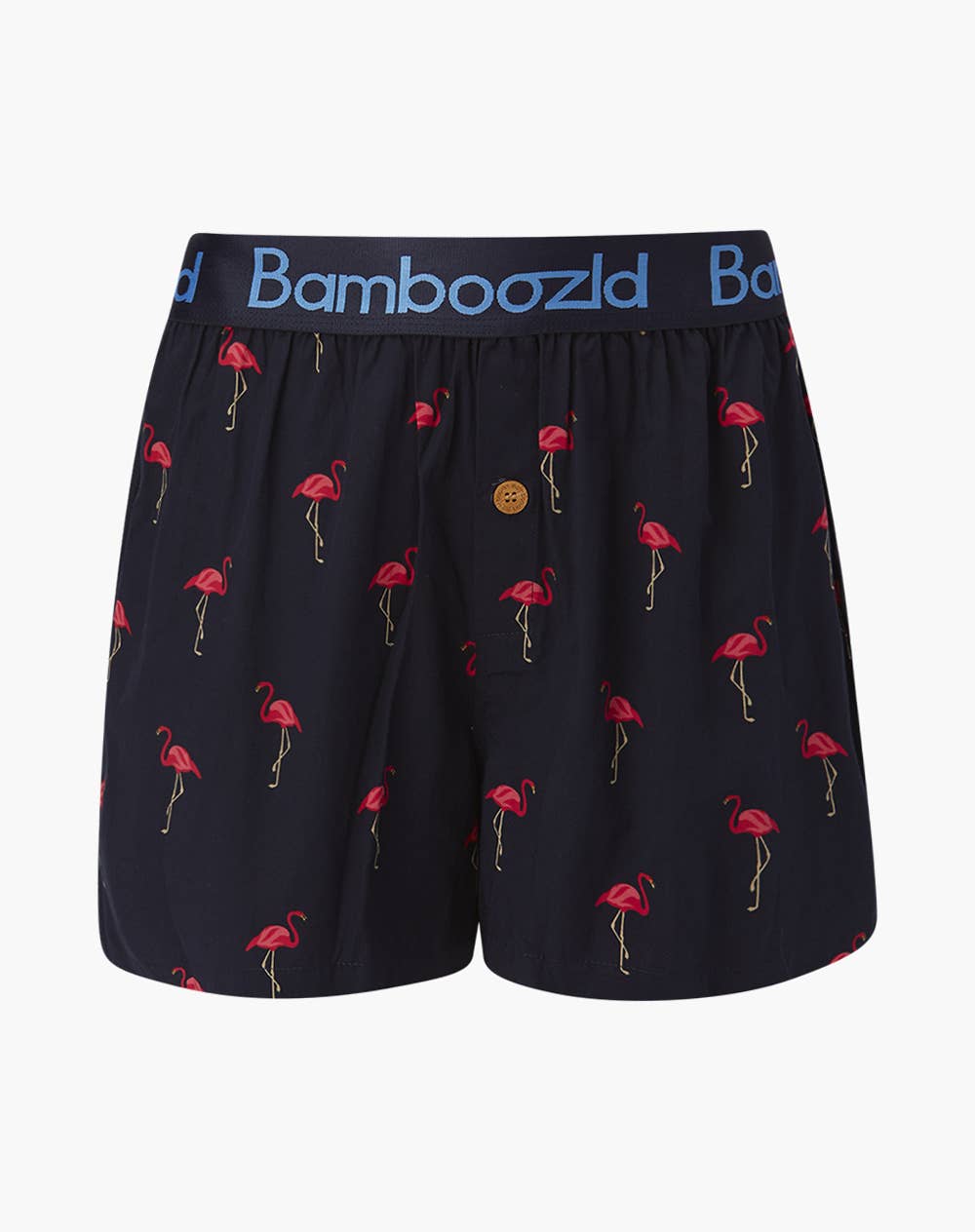 NAVY MENS FLAMINGO BAMBOO BOXER SHORT for wholesale on Faire