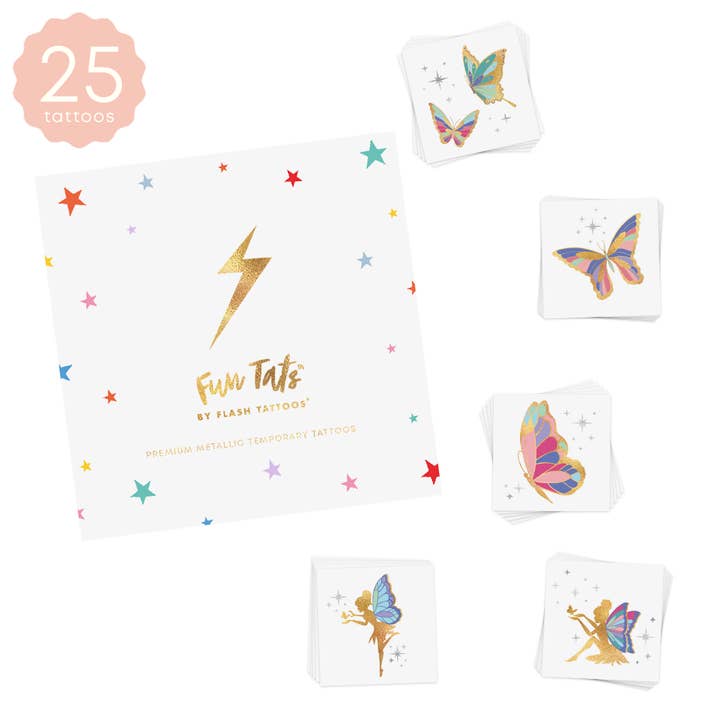 Flash Tattoos - Wholesale Temporary Tattoo - Kids - BUTTERFLIES & FAIRIES VARIETY SET2