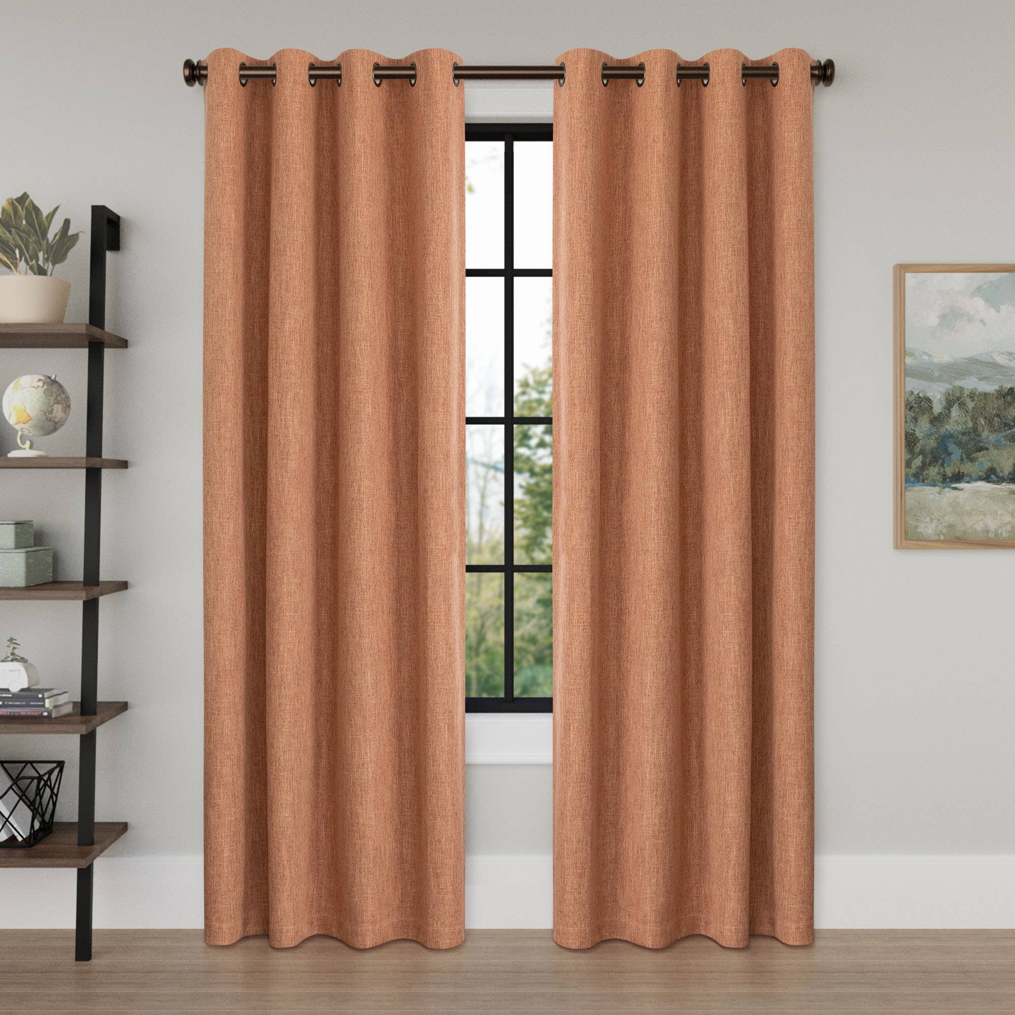 Awesome Home – Großhandel Vorhang – Verdunkelungsvorhänge mit Leinenstruktur und Ösen, 2 Paneele41