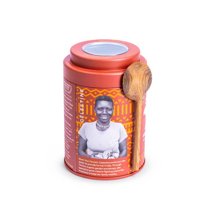 JusTea - Wholesale Loose Tea - PUMPKIN SPICE Tin & Spoon - Organic, Fair-Trade, Black Tea