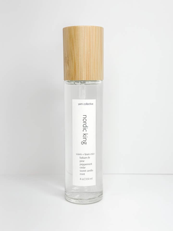 Nordic King - 4 oz Balsam + Peppermint Room & Linen Mist for wholesale by yam collective